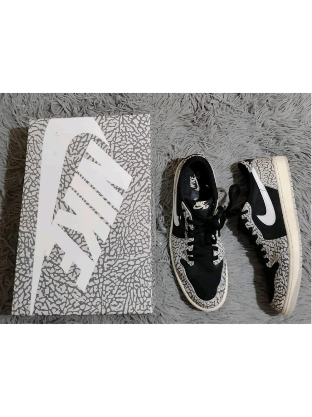 Nike Air Jordan 1 Retro OG Low Black Cement Men Size 9.5 / Women 11 CZ0790-001